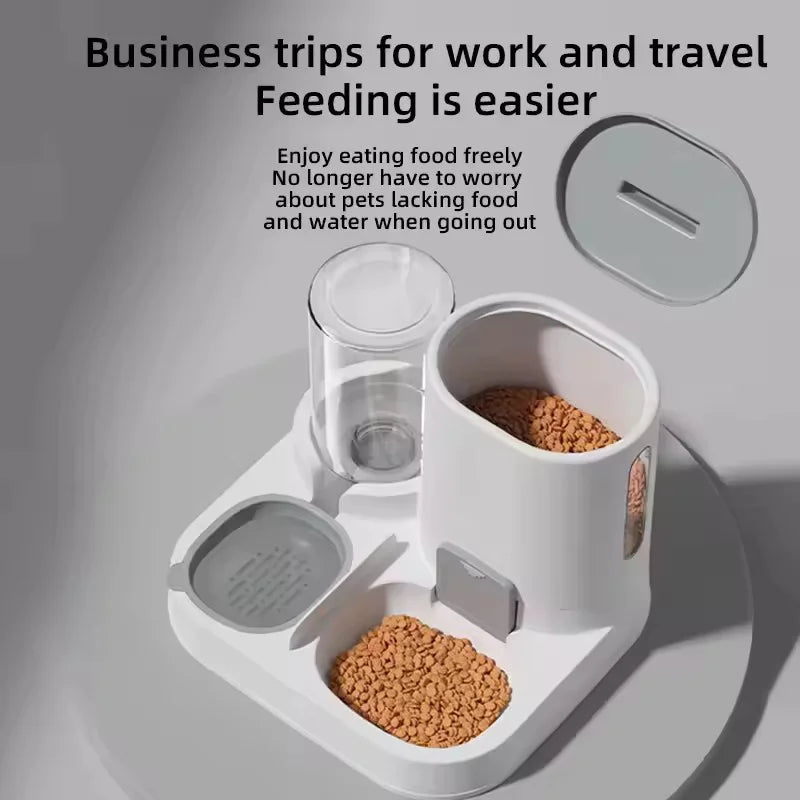 Automatic pet feeder two-in-one water & food dispenser