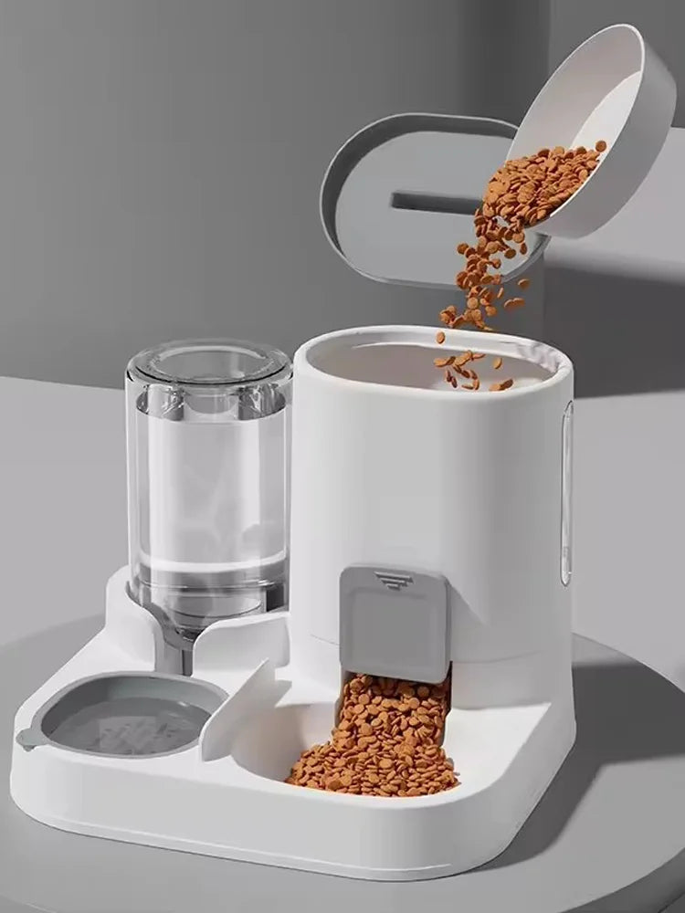 Automatic pet feeder two-in-one water & food dispenser