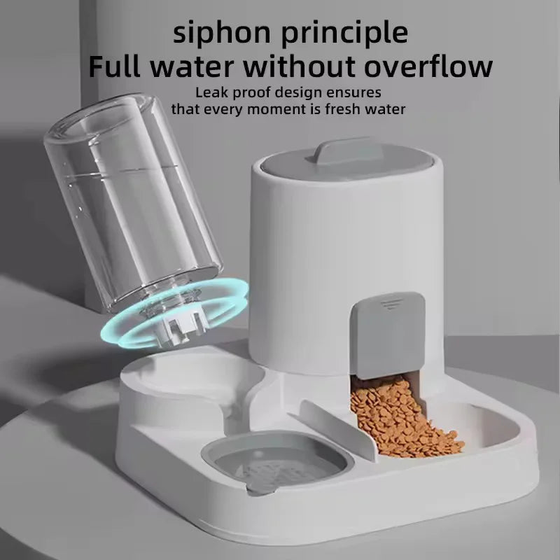 Automatic pet feeder two-in-one water & food dispenser