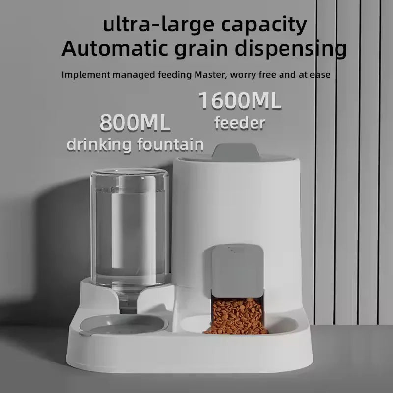 Automatic pet feeder two-in-one water & food dispenser