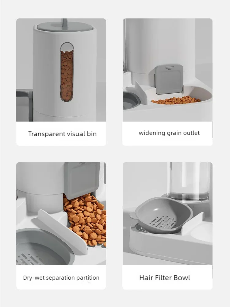 Automatic pet feeder two-in-one water & food dispenser